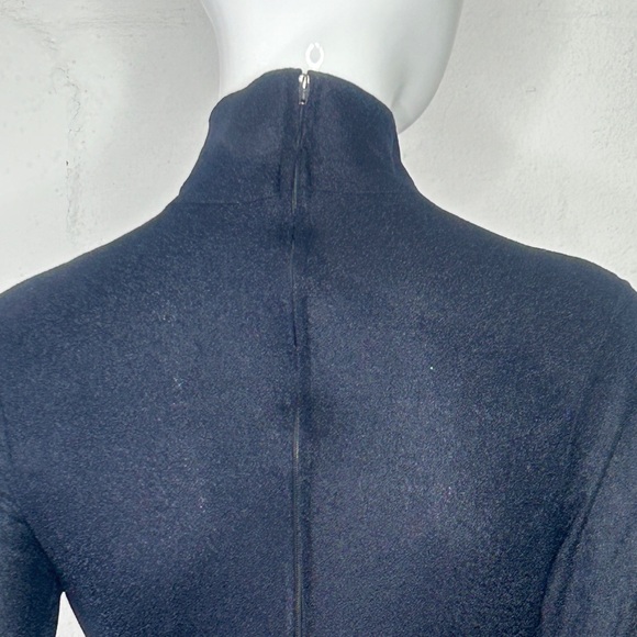 Vintage Dress 1960s Elaine Sklar Petite Small Long Sleeve Black and Animal Print - Picture 12 of 16